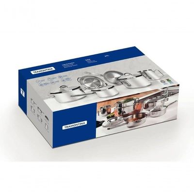 Jogo De Panelas Tramontina Solar Com Fervedor Em Inox 6 Peças