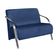 Poltrona 2 Lugar Vênus Suede Braço Alumínio Azul Bic
