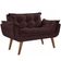 Poltrona 2 Lugares Opalla D Salla Suede Base Palito Marrom