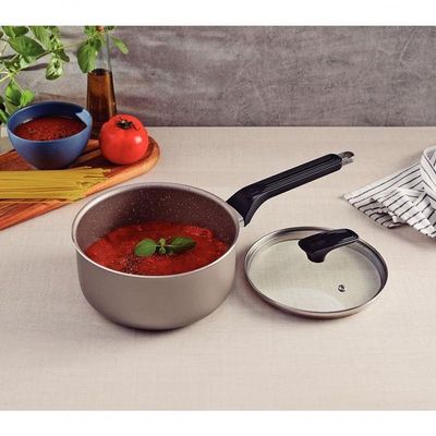 Panela Tramontina Milazzo Alumínio 18cm Com Revestimento Antiaderente Starflon Max Amêndoa