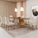 Mesa Sala De Jantar Alvorada 180cm E 6 Cadeiras Liz Moderna Veludo Creme/off White/imbuia