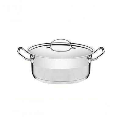 Caçarola Rasa Tramontina Professional 20cm Em Aço Inox Com Detalhe Satinado