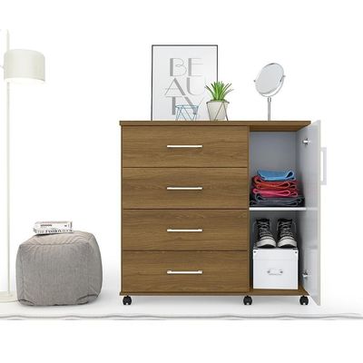 Cômoda Belle 4 Gavetas E 1 Porta Lukaliam Móveis Freijó Freijó