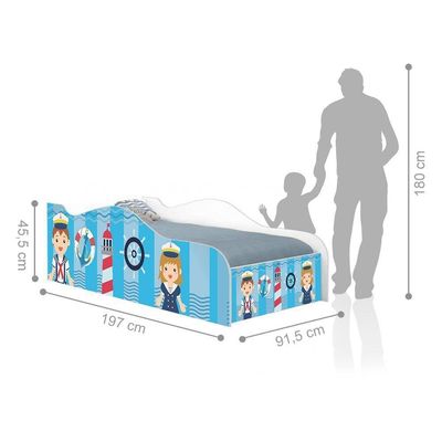 Cama Fun Capitão Marinhos Meninos Solteiro Com Colchão