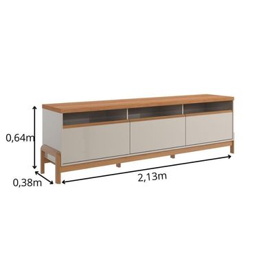 Rack Para Até 70 Polegadas 1 Porta E 2 Gavetas Elegance 2,13m Lukaliam Móveis Off White-jequitiba Off White-jequitiba