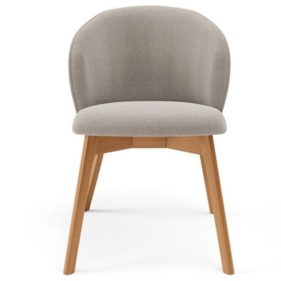 Kit 05 Cadeiras De Jantar E Estar Living Estofada Mia L02 Bouclê Creme - Lyam Decor