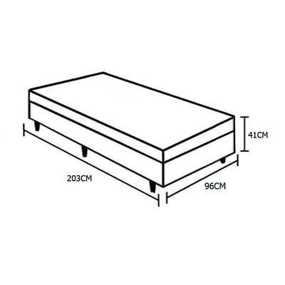 Cama Box Baú Solteirão Loja Xerife Suede Bege 41x96x203