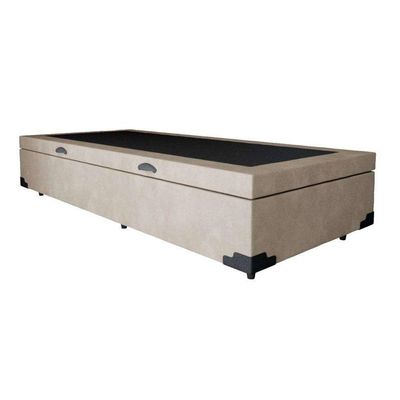 Cama Box Baú Solteirão Loja Xerife Suede Bege 41x96x203