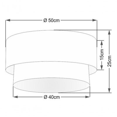Plafon Duplo Cilíndrico Vivare Md-3017 Cúpula Em Tecido 50x40cm - Bivolt Café-palha 127/220v