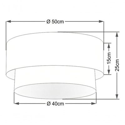 Plafon Duplo Cilíndrico Vivare Md-3017 Cúpula Em Tecido 50x40cm - Bivolt Café-palha 127/220v