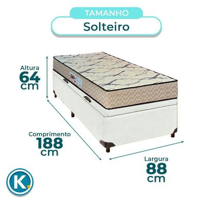Cama + Bau Blindado E Colchão D33 Solteiro - Maxsono Paropas