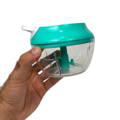 Mini Processador Manual Alimentos Triturador 3 Laminas Corta Legumes Alho Pimenta 300ml Verde