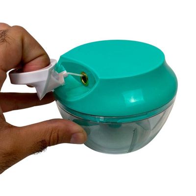 Mini Processador Manual Alimentos Triturador 3 Laminas Corta Legumes Alho Pimenta 300ml Verde