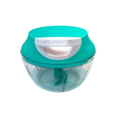 Mini Processador Manual Alimentos Triturador 3 Laminas Corta Legumes Alho Pimenta 300ml Verde