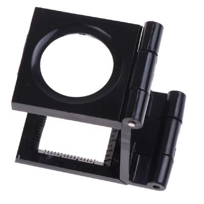 Lupa Conta Fios 10x Mini Mesa Bancada Suporte Dobravel Lente Optica 28mm Com Escala Profissional