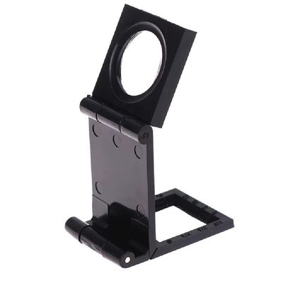 Lupa Conta Fios 10x Mini Mesa Bancada Suporte Dobravel Lente Optica 28mm Com Escala Profissional