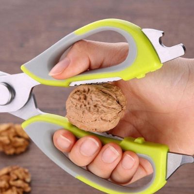 Tesoura Culinaria Profissional Multifuncoes 6 Em 1 Faca Descasca Corta Quebra Nozes Abre Garrafa Em