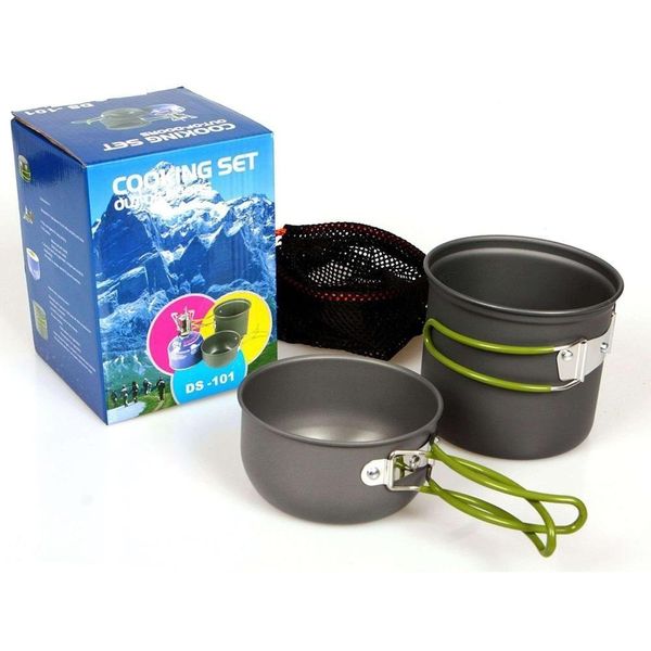 Kit Panelas Camping Aluminio Kit Cozinha Acampamento Outdoor Panela Viagem Praia Pesca Com Bolsa