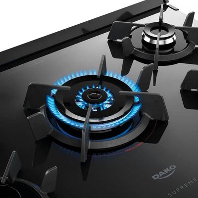 Fogao Dako 5 Bocas Supreme Glass TC Preto Bivolt