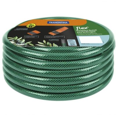 Mangueira Tramontina Em Pvc Verde 3 Camadas 15m Com Engate Rosqueado E Esguicho