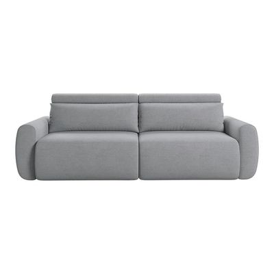 Sofá 3 Lugares Retrátil e Reclinável City Linho Cinza 220 cm