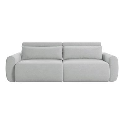 Sofá 4 Lugares Retrátil e Reclinável City Linho Cinza Claro 240 cm