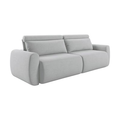 Sofá 4 Lugares Retrátil e Reclinável City Linho Cinza Claro 240 cm