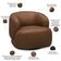 Poltrona Decorativa Giratória Orgânica Para Sala Living Begur L06 Couro Marrom Claro - Lyam Decor
