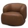 Poltrona Decorativa Giratória Orgânica Para Sala Living Begur L06 Couro Marrom Claro - Lyam Decor