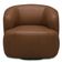 Poltrona Decorativa Giratória Orgânica Para Sala Living Begur L06 Couro Marrom Claro - Lyam Decor