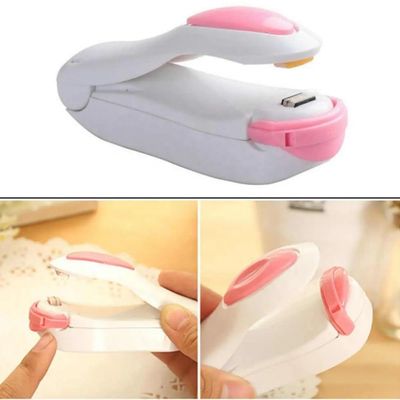 Seladora Manual Maquina Selador Sacole Lacra Alimentos Embalagens Plastico Mini Portatil A Pilha