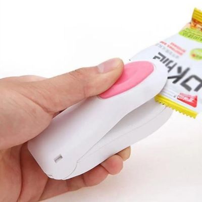 Seladora Manual Maquina Selador Sacole Lacra Alimentos Embalagens Plastico Mini Portatil A Pilha