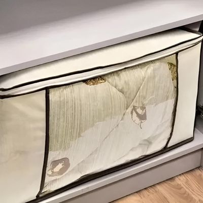 Cesto Organizador Dobravel Caixa Guarda Roupa Saco Organizadora Multiuso Grande Anti Mofo Cobertor