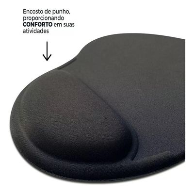 Mousepad Ergonômico Com Suporte Pulso Mouse Pad Gel Descanso Neoprene Home Office Escritório