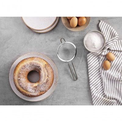 Peneira Tramontina Softta Cinza Aço Inox Com Cabo E Alça Em Silicone 12cm