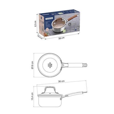Panela Tramontina Romagna Aço Inox E Alumínio 16cm Com Revestimento Cerâmico Marfim