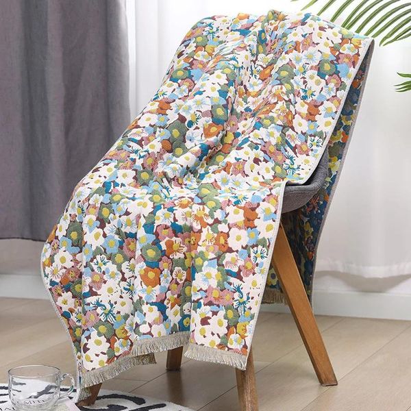 Toalha de Banho de Flores com Franja 80x160cm em Algodão 4 Camadas rosa