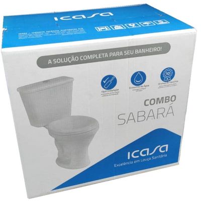 Kit Bacia Com Caixa Acoplada Sabará Com Assento + Kit Para Instalação Branco - Cbsra00 - Icasa