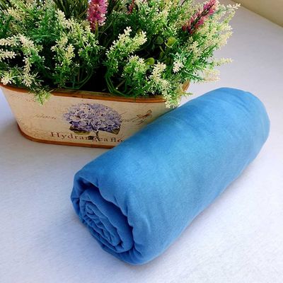 Lençol Avulso Malha 100% Algodão Casal Azul Indigo Linha Trento Camitália 1 peça Casal