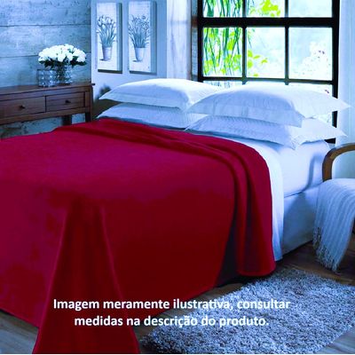 Manta Microfibra Queen 220x240cm Unicolor Jolitex Vinho