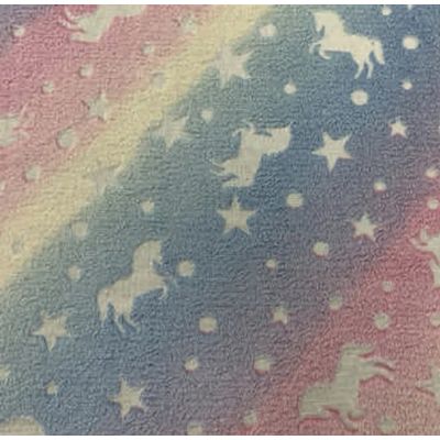 Manta Solteiro que Brilha no Escuro 150x200cm Corttex Unicornio