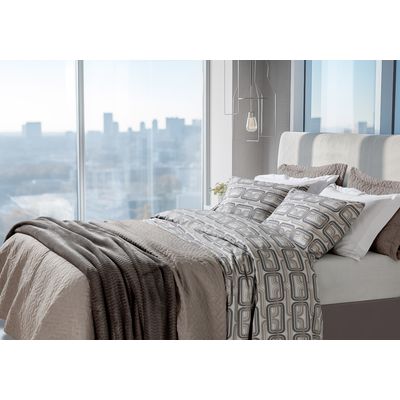 Jogo Cama Solteiro 3 Pc Algodão 200 Fios Home Design Corttex Geometrico Bege