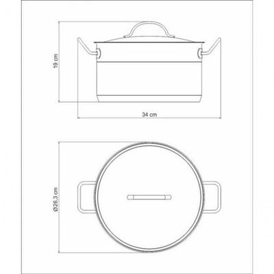 Caçarola Funda Tramontina Professional 24cm Em Aço Inox Com Detalhe Satinado