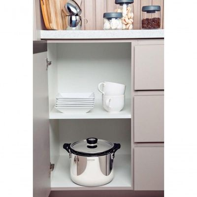 Jogo De Panelas Tramontina Grano Compact Aço Inox Corpo Triplo E Silicone Preto 3 Peças