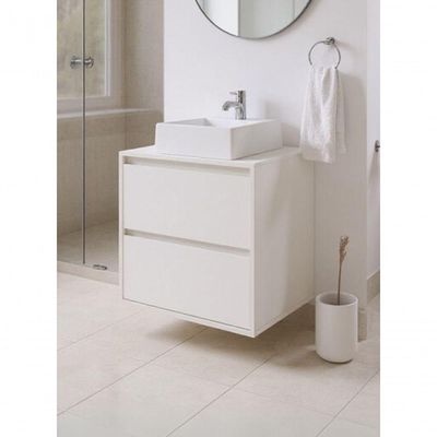 Gabinete Para Banheiro Com Cuba E Espelheira Com Led 60cm Mdf Branco Dubai - On Móveis