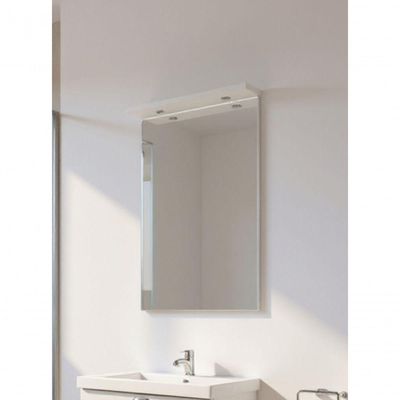 Gabinete Para Banheiro Com Cuba E Espelheira Com Led 60cm Mdf Branco Dubai - On Móveis