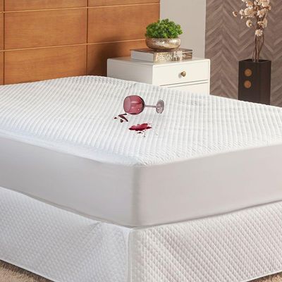 Capa Protetora De Colchão Impermeável Casal Queen Matelado Com Elástico Branco