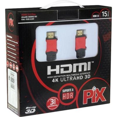 Cabo Hdmi 2.0 4k 19 Pinos Com Filtro 15m Pix