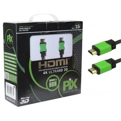 Cabo Hdmi 2.0 4k 19 Pinos Com Filtro 15m Pix