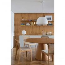 Mesa Cone Redonda 160cm Base Madeira Natural Tampo